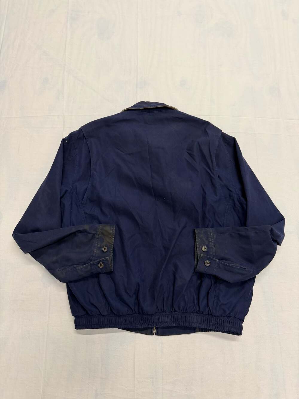 Vintage Polo Ralph Lauren Navy Harrington Jacket with Plaid Lining - Picture 8 of 10